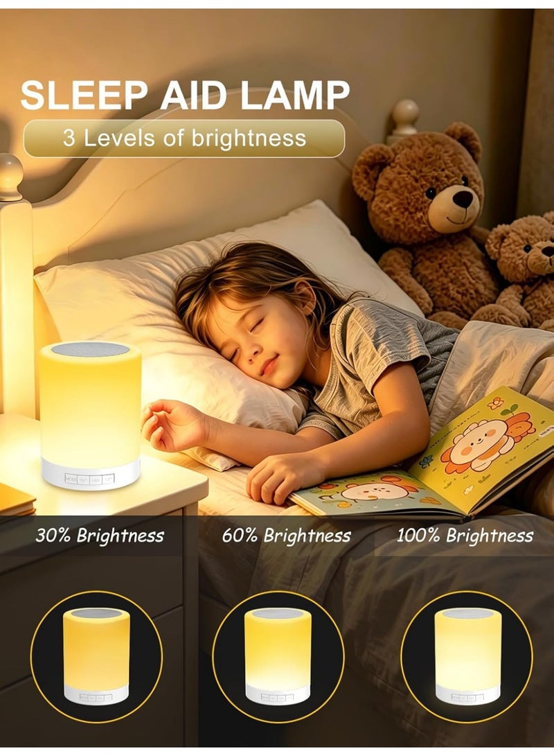 SUCITY RGB Bluetooth Speaker Night Light, Touch Control Bedside Lamp, Rechargeable Dimmable LED Mood Light, Perfect Bedroom Gift - Image 3