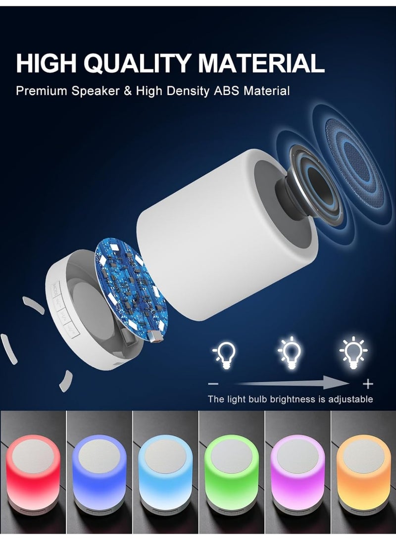 SUCITY RGB Bluetooth Speaker Night Light, Touch Control Bedside Lamp, Rechargeable Dimmable LED Mood Light, Perfect Bedroom Gift - Image 5