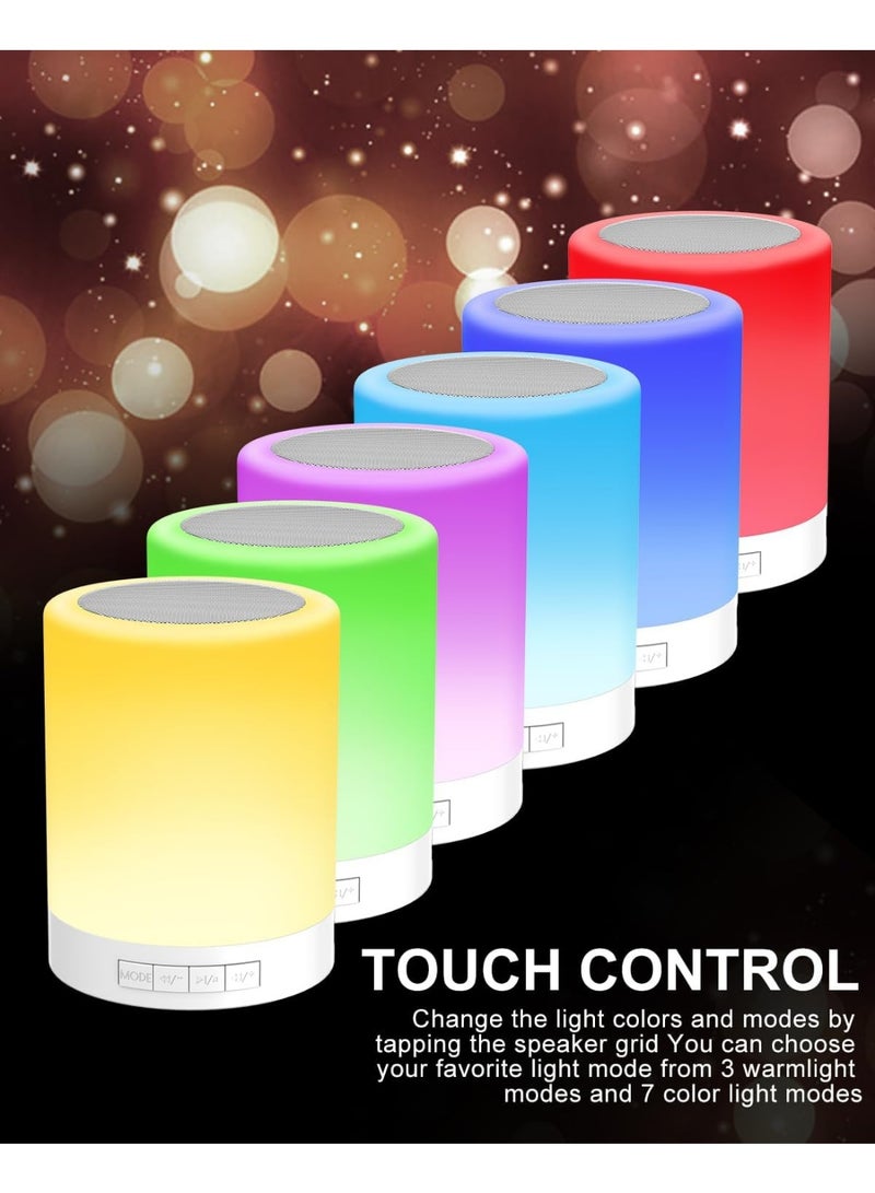 SUCITY RGB Bluetooth Speaker Night Light, Touch Control Bedside Lamp, Rechargeable Dimmable LED Mood Light, Perfect Bedroom Gift - Image 4