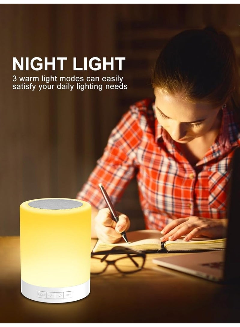 SUCITY RGB Bluetooth Speaker Night Light, Touch Control Bedside Lamp, Rechargeable Dimmable LED Mood Light, Perfect Bedroom Gift - Image 2