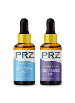 PRZ Combo Of Jojoba Oil And Grapeseed Essential Oil - Pure Natural & Therapeutic Grade Oil For Aromatherapy Body Massage, Skin Care & Hair Care, 15 Ml  - Image 2