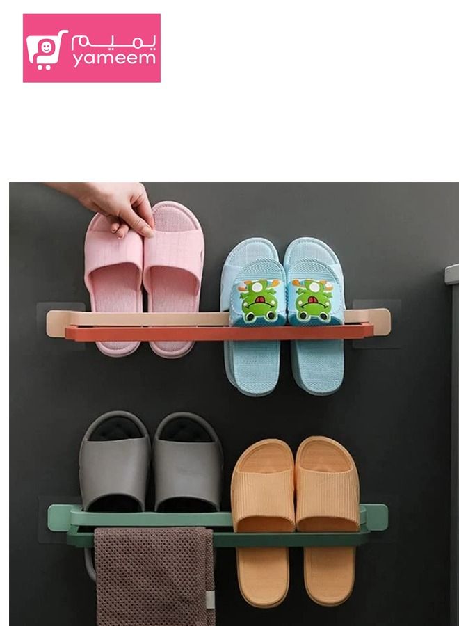Yameem Wall Mounted Punch-free Foldable Holder For Slipper Shoe Cloth etc In Bathroom kitchen  - Image 5