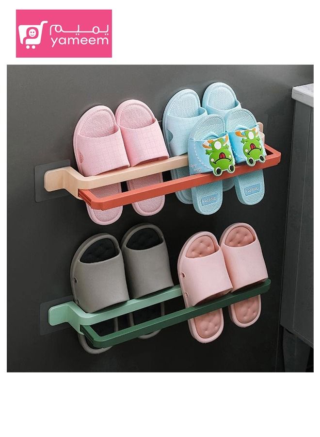 Yameem Wall Mounted Punch-free Foldable Holder For Slipper Shoe Cloth etc In Bathroom kitchen  - Image 2