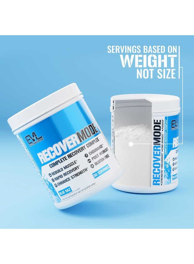 Evlution Nutrition Recover Mode Post Workout Recovery Powder (30 Servings, Blue Raz) - Image 3