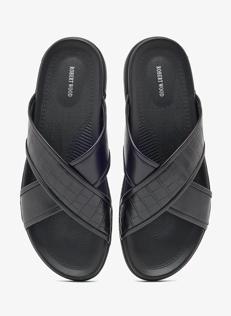 Robert Wood Comfortline Croc Emboss Casual Sandals