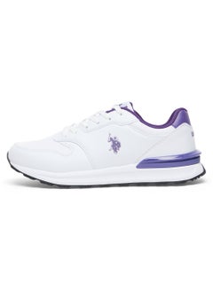 U.S. Polo Assn. Women's Casual Sneakers - White with Purple Accents, Fashionable Low-Top Design  - Image 2