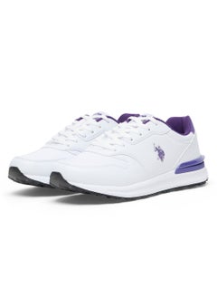 U.S. Polo Assn. Women's Casual Sneakers - White with Purple Accents, Fashionable Low-Top Design  - Image 3