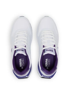 U.S. Polo Assn. Women's Casual Sneakers - White with Purple Accents, Fashionable Low-Top Design  - Image 5