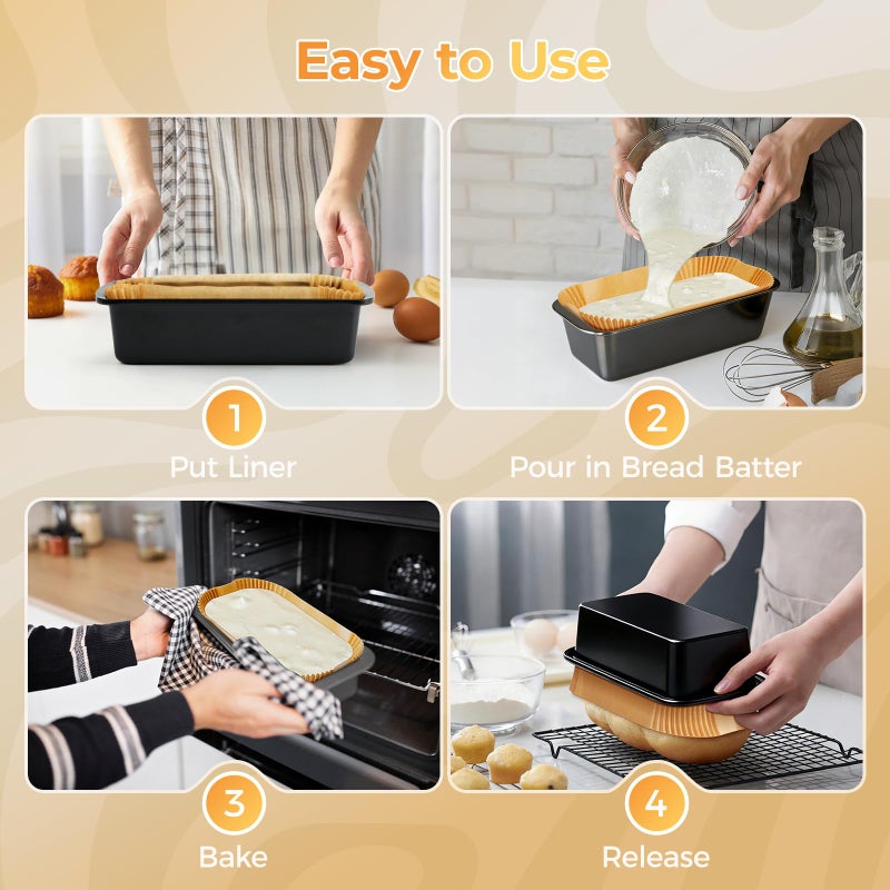 vailnd Loaf Pan Liners, 155Pcs Disposable Bread Pan Liners, Non-Stick Loaf Pan Parchment Liners for Easy Cleanup, 9x5 Inch Parchment Paper for Sourdough Baking, Toasts, Cakes, Banana Breads - Image 5