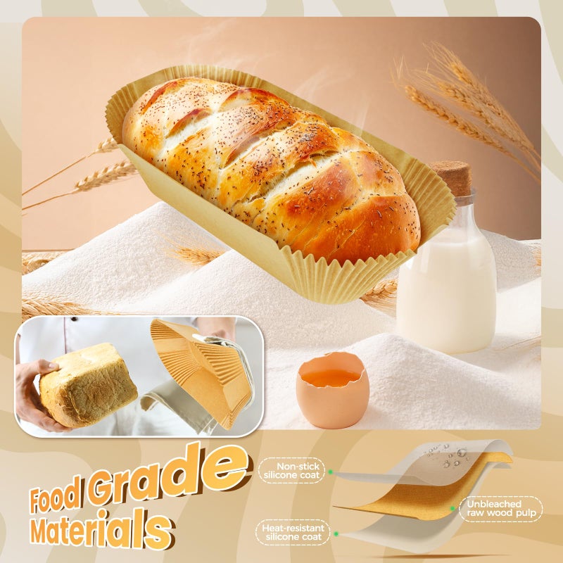 vailnd Loaf Pan Liners, 155Pcs Disposable Bread Pan Liners, Non-Stick Loaf Pan Parchment Liners for Easy Cleanup, 9x5 Inch Parchment Paper for Sourdough Baking, Toasts, Cakes, Banana Breads - Image 4
