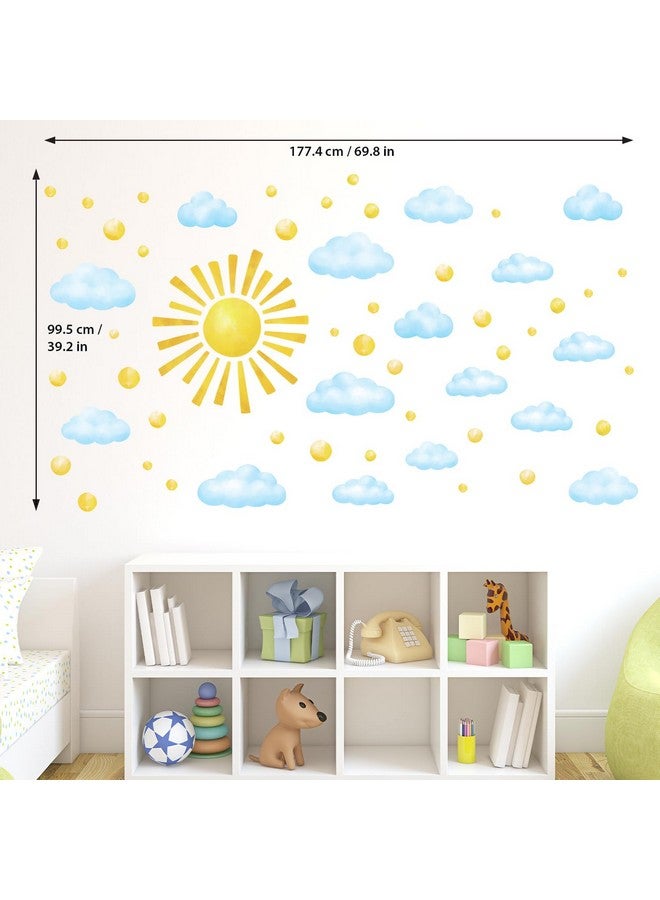 DECOWALL DS12-8079 78pcs Sun Clouds Polka dot Wall Stickers Decals Art Baby Bedroom Boho Classroom décor Living Kids Home Nursery playroom Removable Sunshine Vinyl DIY - Image 5