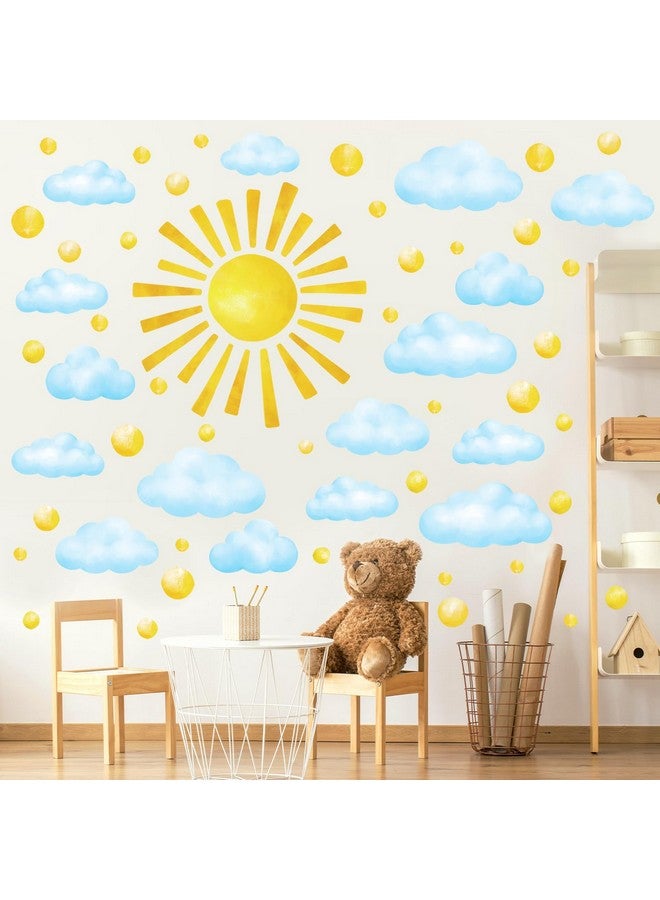 DECOWALL DS12-8079 78pcs Sun Clouds Polka dot Wall Stickers Decals Art Baby Bedroom Boho Classroom décor Living Kids Home Nursery playroom Removable Sunshine Vinyl DIY - Image 2