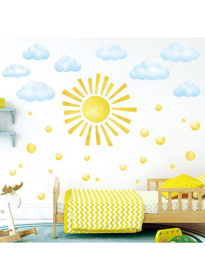 DECOWALL DS12-8079 78pcs Sun Clouds Polka dot Wall Stickers Decals Art Baby Bedroom Boho Classroom décor Living Kids Home Nursery playroom Removable Sunshine Vinyl DIY - Image 3