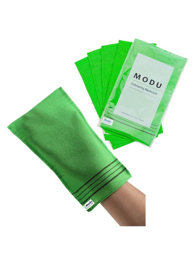 MODU Odu 5 Pcs Korean Exfoliating Mitt Bath Washcloth 9.1 X 6 Inasian Italy Towel (Large 5 Pcs Green) - Image 2