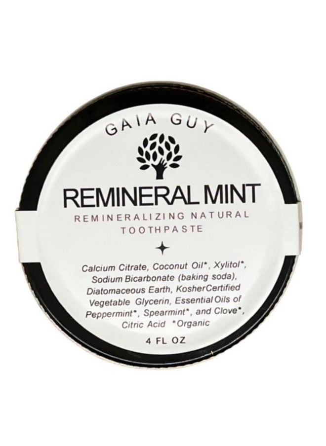 Gaia Guy - Remineral Mint ; Remineralizing Natural Toothpaste ; Freshens Breath & Strengthens Tooth Enamel ; Vegan ; Fluoride Free Toothpaste - Image 1