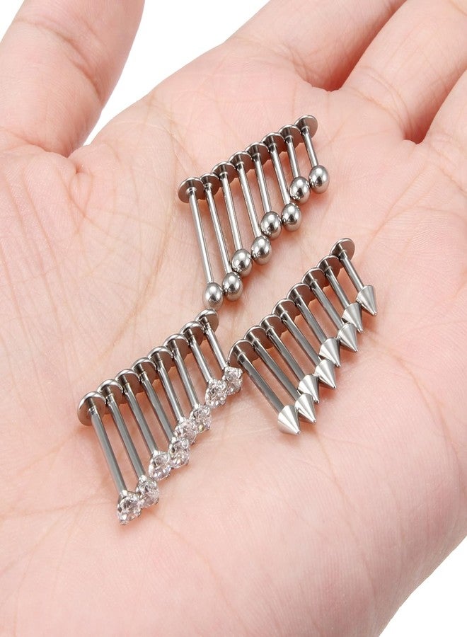 Ftovosyo Labret Jewelry 24PCS Monroe Lip Medusa Barbell Ring Helix Earring Tragus Cartilage Studs Surgical Steel Piercing Jewelry for Women Men 16G - Image 4