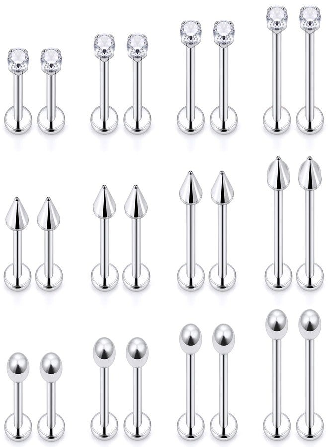 Ftovosyo Labret Jewelry 24PCS Monroe Lip Medusa Barbell Ring Helix Earring Tragus Cartilage Studs Surgical Steel Piercing Jewelry for Women Men 16G - Image 1