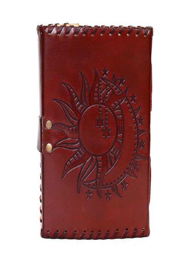 CREATIVE LEATHER ART دفتر يوميات جلدي من سي إل إيه، دفتر ملاحظات جلدي، دفتر يوميات عتيق، دفتر يوميات جلدي للرجال، دفتر يوميات جلدي للنساء، دفتر يوميات جلدي للشمس والقمر، (7 × 5 بوصة، برونزي - الشمس والقمر) - Image 3