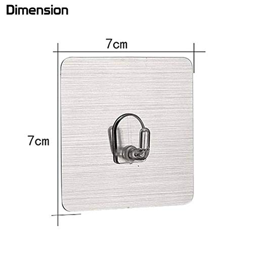 ADTALA Waterproof and Oil Proof Nail Free Adhesive Sticker ABS Plastic Wall Hooks Utility and Ceiling Hanger for Towel Bathrobe, Coat, Bathroom Kitchen, Transparent -10 Pieces - Image 2