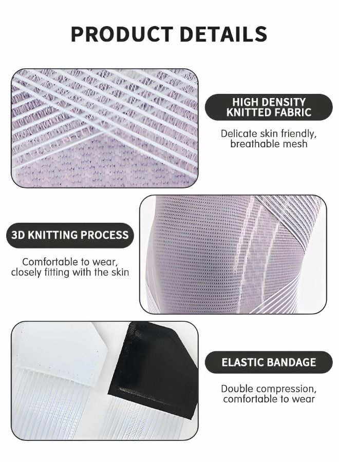 GROIC 2 حزمة من دعامات الركبة مع حزام، كم ضغط للركبة، دعم احترافي لألم الركبة، والجري، والتمرين، وصالة الألعاب الرياضية، والتهاب المفاصل، والرباط الصليبي الأمامي، وتخفيف آلام المفاصل، والتعافي من الإصابات - Image 4