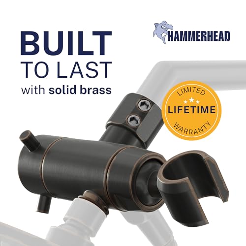 HammerHead Showers Solid Metal 3Way Shower Diverter Valve with Shower Head Holder Universal Splitter for Handheld Spray Wand and Rain Showerhead Oil Rubbed Bronze - Image 3