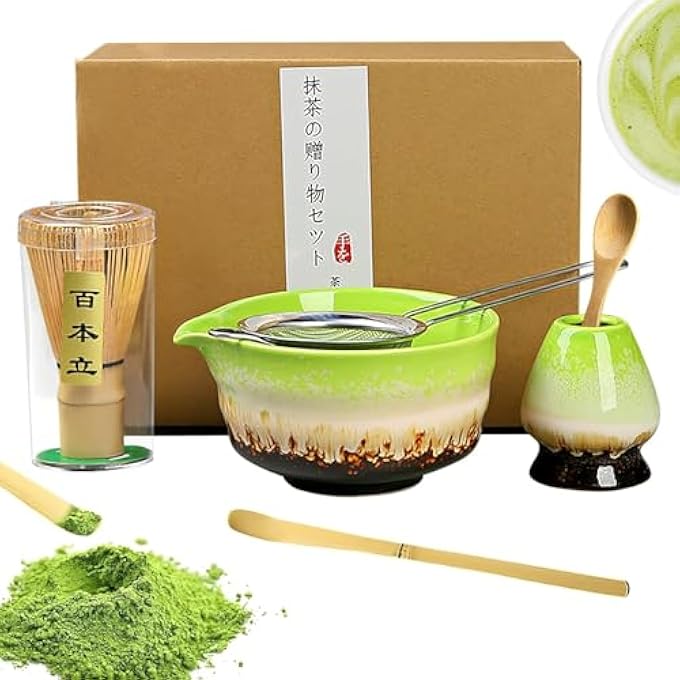Fohome Matcha Whisk Set Natural Bamboo Matcha Beater Matcha Bowl Bamboo Scoop StrainerWhisk HolderComplete Matcha Set5 Pcs Matcha Kit For Matcha Lovers - Image 2