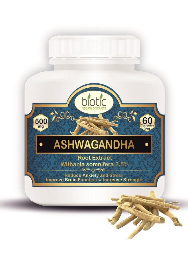 Biotic Ashwagandha Capsules - Ashvagandha - Aswagandhada - Aswagandha Extract Capsules 500mg - 60 Veg Capsules for Men and Women - Image 1