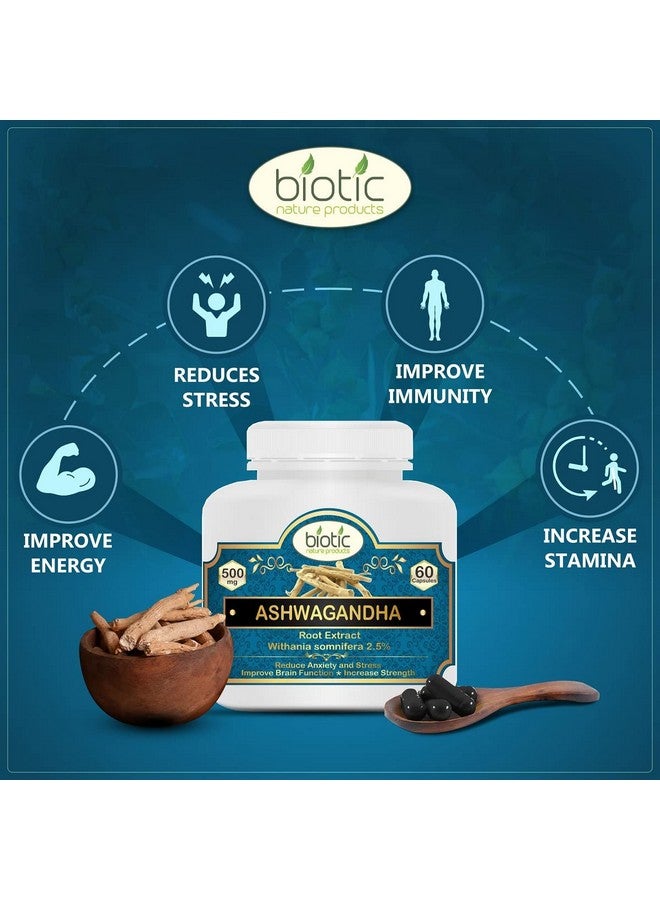 Biotic Ashwagandha Capsules - Ashvagandha - Aswagandhada - Aswagandha Extract Capsules 500mg - 60 Veg Capsules for Men and Women - Image 3