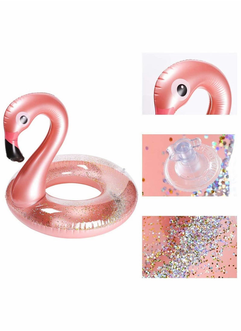 Excefore - Flamingo Shape Inflatable Pool Float with Pool Drink Holder - Image 1