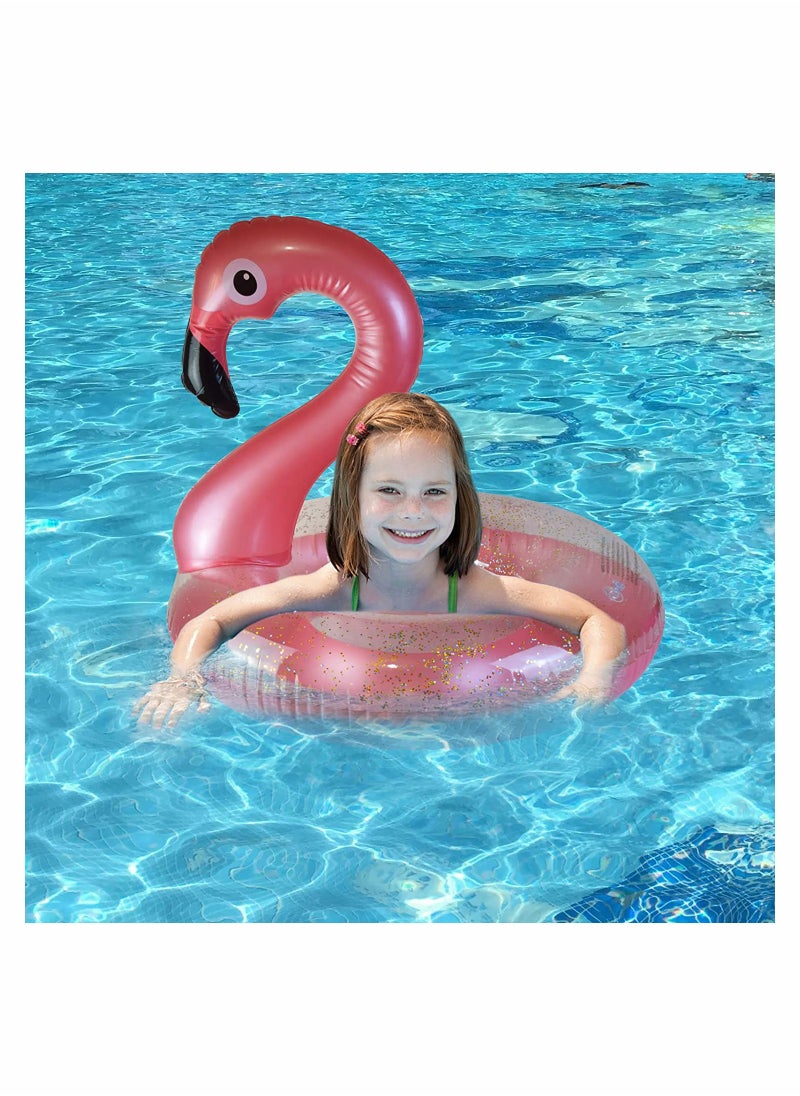 Excefore - Flamingo Shape Inflatable Pool Float with Pool Drink Holder - Image 1