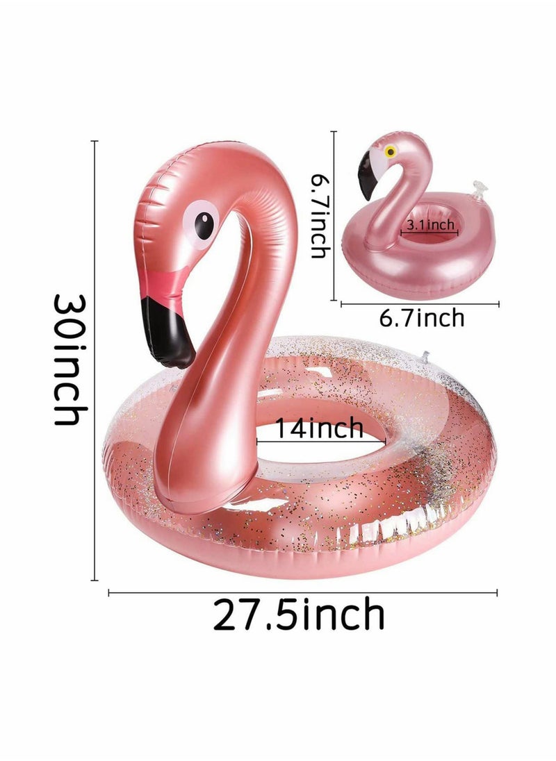 Excefore - Flamingo Shape Inflatable Pool Float with Pool Drink Holder - Image 1