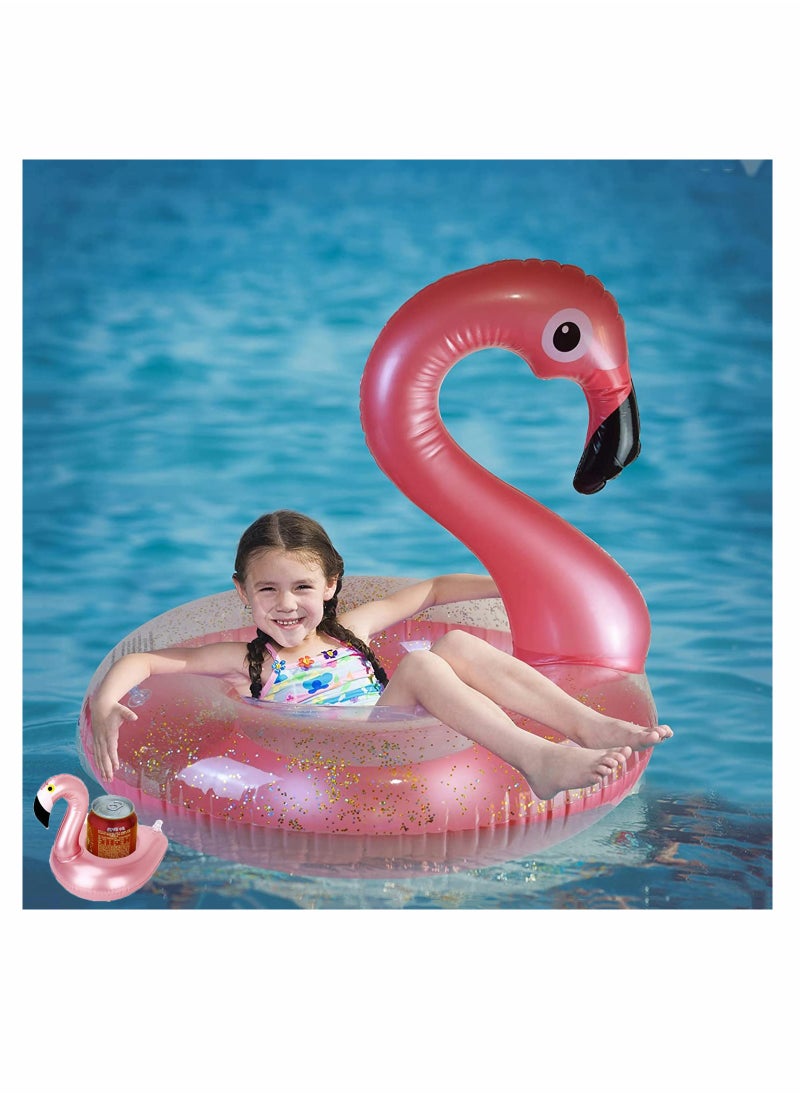 Excefore - Flamingo Shape Inflatable Pool Float with Pool Drink Holder - Image 1