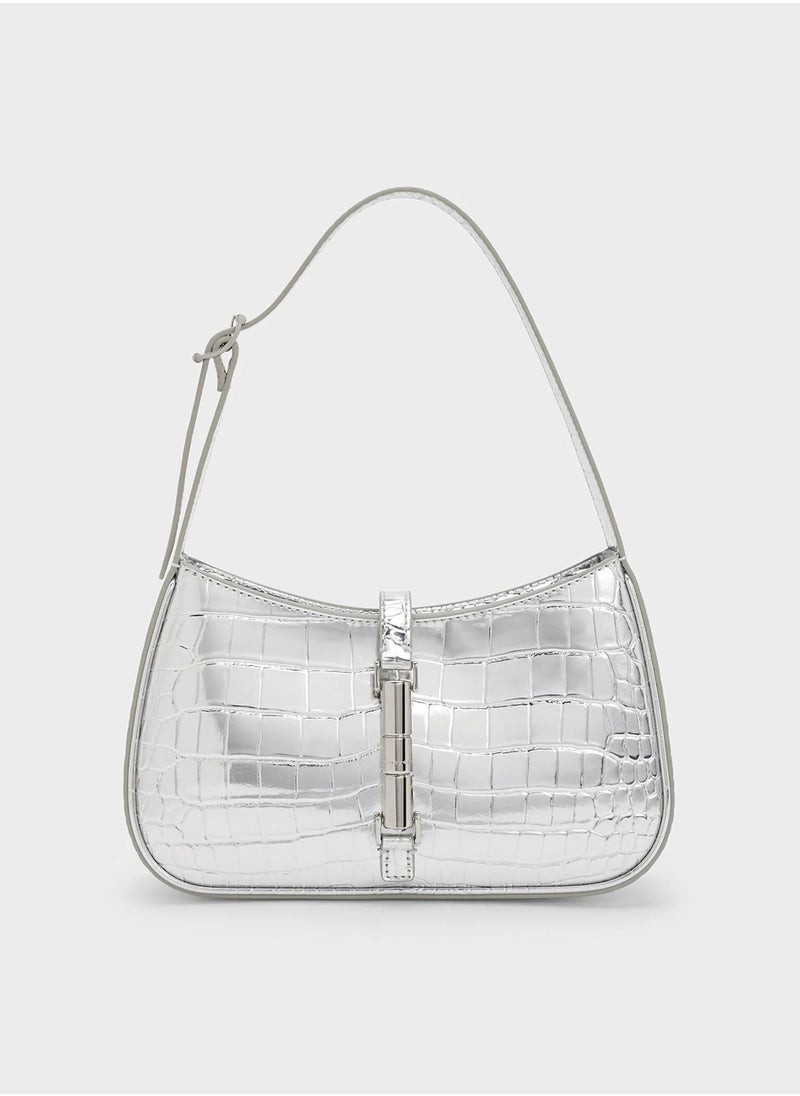 Charles & Keith esia Metallic Accent Shoulder Bag  - Image 1
