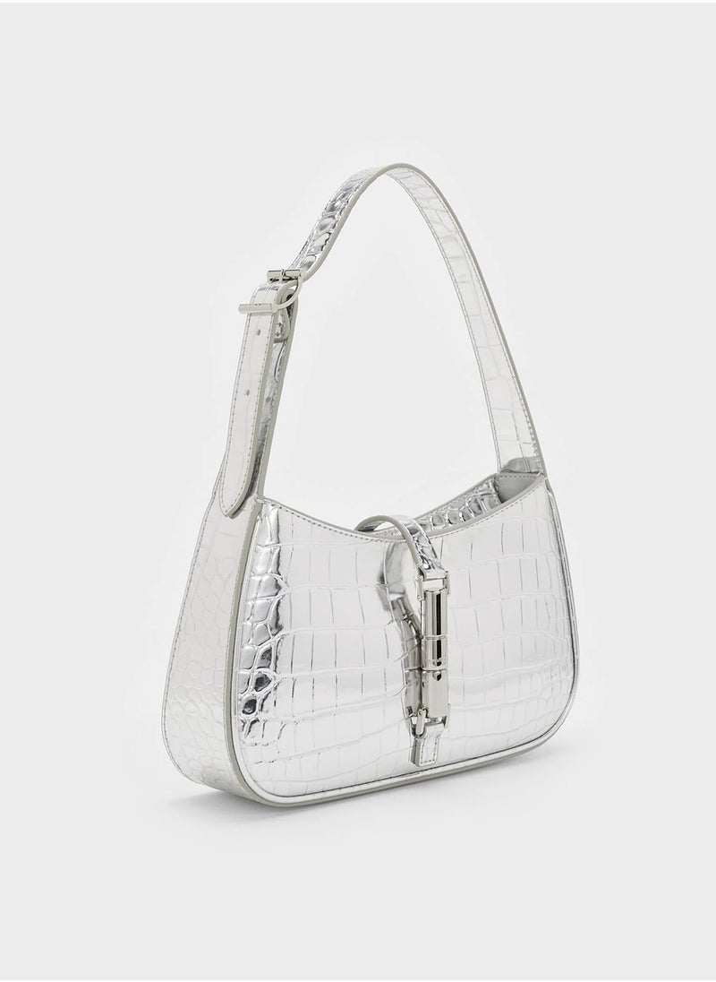 Charles & Keith esia Metallic Accent Shoulder Bag  - Image 3