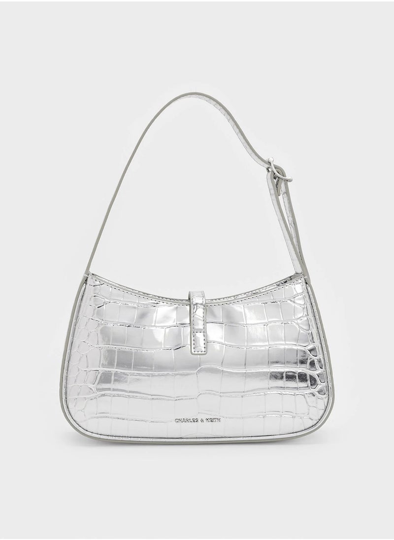 Charles & Keith esia Metallic Accent Shoulder Bag  - Image 5