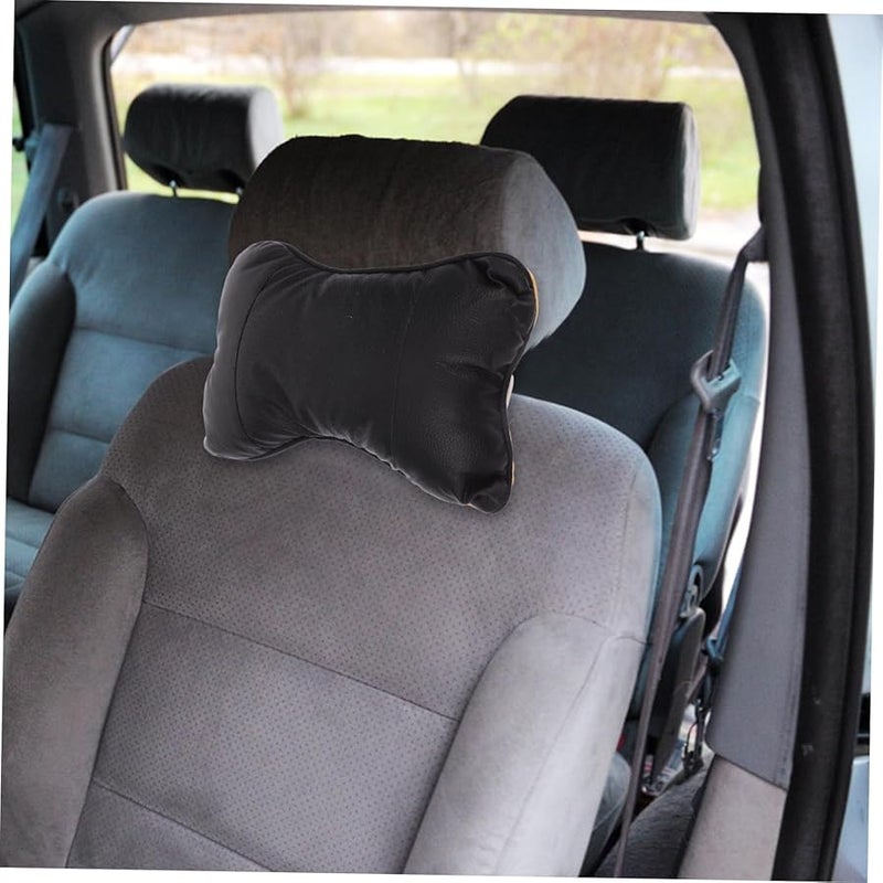 Bone Shaped Car Neck Pillow PU Leather Neck Support Cushion for Driving and Sleeping - Image 4