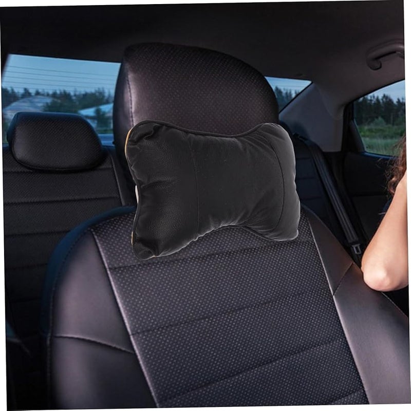 Bone Shaped Car Neck Pillow PU Leather Neck Support Cushion for Driving and Sleeping - Image 5