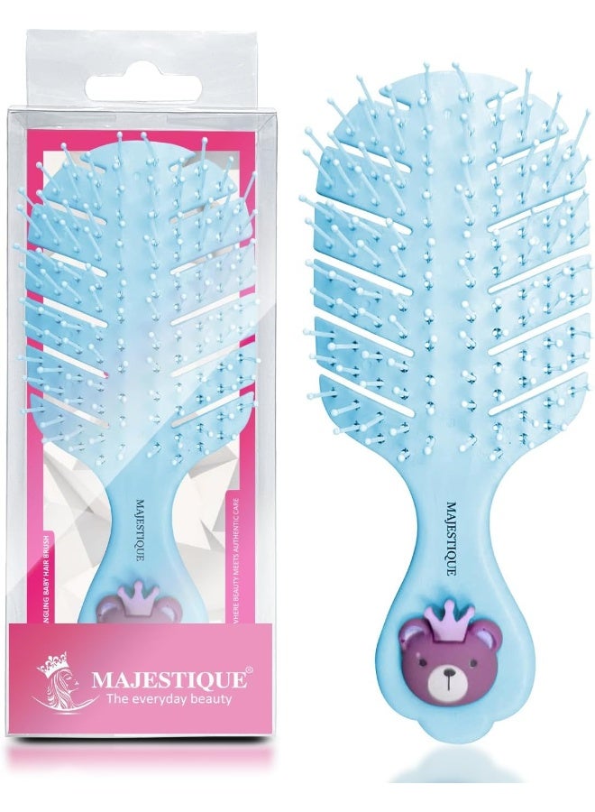 فرشاة شعر صغيرة صديقة للبيئة من ماجيستيك - بوكيت برو، للشعر المجعد، فرشاة فك تشابك الشعر الرطب والجاف للأطفال الرضع والنساء والرجال - Image 1