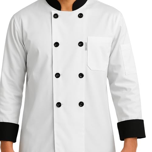 uniformer Full Sleeves Chef Coat for Men | Double-Breasted Chef Coat With Reversible Closure | Comfortable & Stylish | Easy Care & Breathable | Ideal for Chefs, Cooks, and Kitchen Staff (White_L) - Image 4