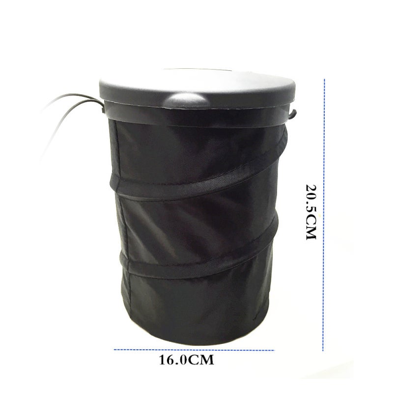 Foldable Trash Can: Black High-grade Durable Small Size Large Capacity Adjustable Height Trash Storage Bin - Space-saving Design Car Trash Can for Car Interior, Back Of Chair, Air Outlet Use - Image 5