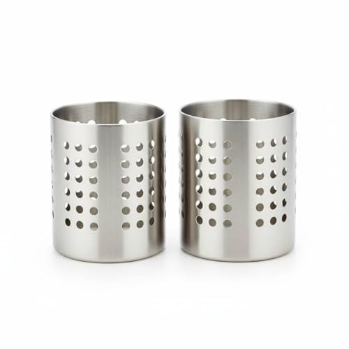 FINALITY stainless steel cutlery holder for kitchen - spoon holder stand organiser, knife holder, spoon stand for kitchen steel - 11 and 12cm - Image 1