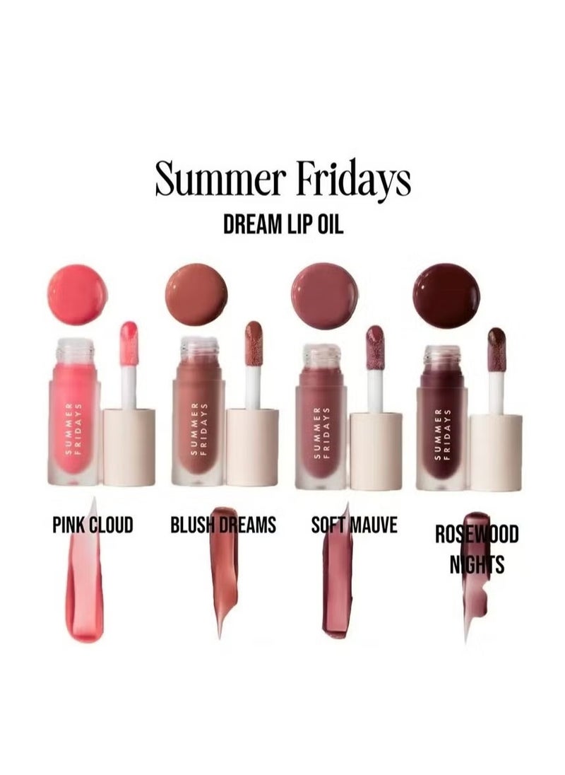 SUMMER FRIDAYS Dream Lip Oil for Moisturizing Sheer Coverage, High-Shine Tint, and Deep Hydration - Rosewood Nights (4.5ml)  - Image 4