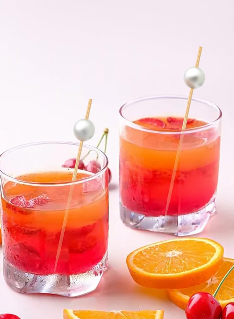 100 Silver Bamboo Skewers, Disposable Eco-Friendly Picks for Fruits, Appetizers, Juice Decoration, Weddings, Parties, and Events - Image 5