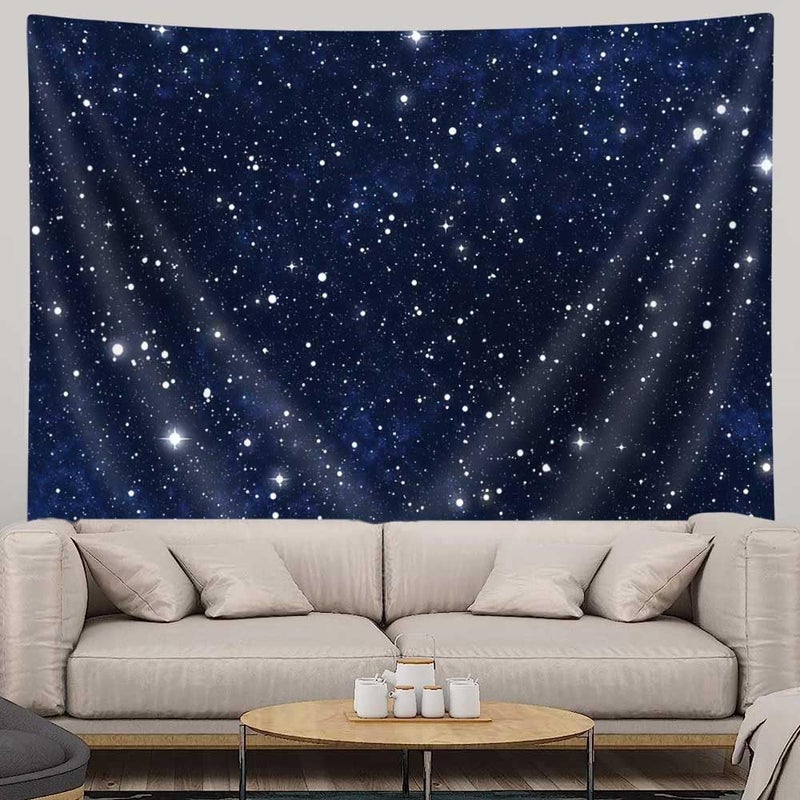 Drgilau Night Sky Stars Tapestry Wall Hanging, Dark Blue Galaxy Universe Space Room Wall Art Tapestries, Starry Sky Cosmic Fantasy Abstract Aesthetic Wall Tapestry for Bedroom Livingroom Office Dorm - Image 3