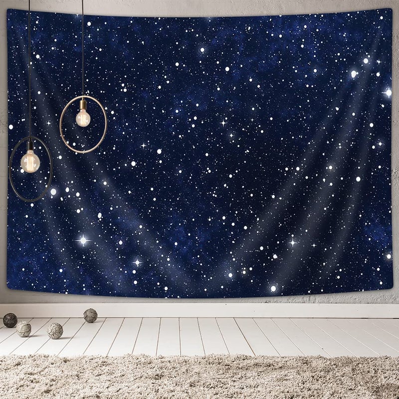 Drgilau Night Sky Stars Tapestry Wall Hanging, Dark Blue Galaxy Universe Space Room Wall Art Tapestries, Starry Sky Cosmic Fantasy Abstract Aesthetic Wall Tapestry for Bedroom Livingroom Office Dorm - Image 2