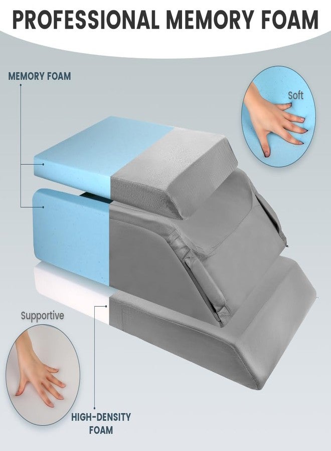 CIVJET 3-Height Adjustable Leg Elevation Pillows for after Surgery-Memory Foam Bolster for Both Legs, with Wedge & Knee Support, Enhances Sleeping Blood Circulation, Washable Velvet Cover, Comfortable - Image 5