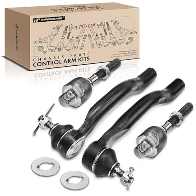 A-Premium Set Of 4 Front Inner  Outer Tie Rod End Kit Compatible With Honda Accord 2008 2009 2010 2011 2012 - Image 1