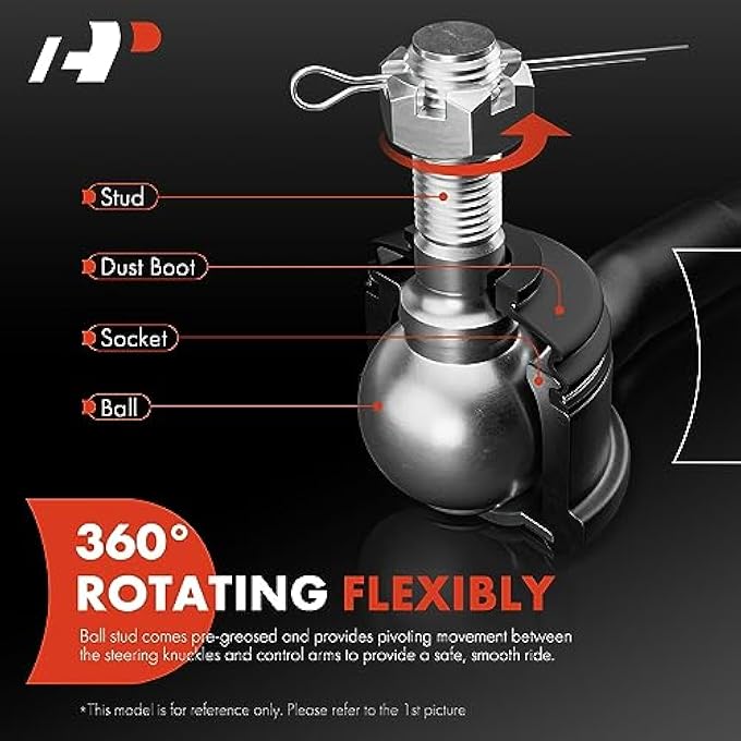 A-Premium Set Of 4 Front Inner  Outer Tie Rod End Kit Compatible With Honda Accord 2008 2009 2010 2011 2012 - Image 4