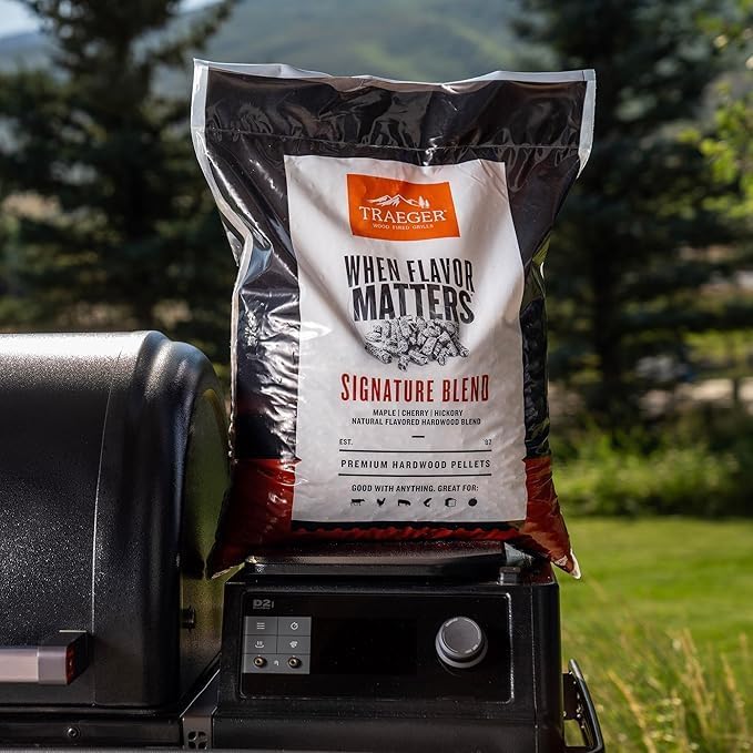 TRAEGER Grills Signature Blend 100% All-Natural Wood Pellets for Smokers and Pellet Grills, BBQ, Bake, Roast, and Grill, 20 lb. Bag - Image 5