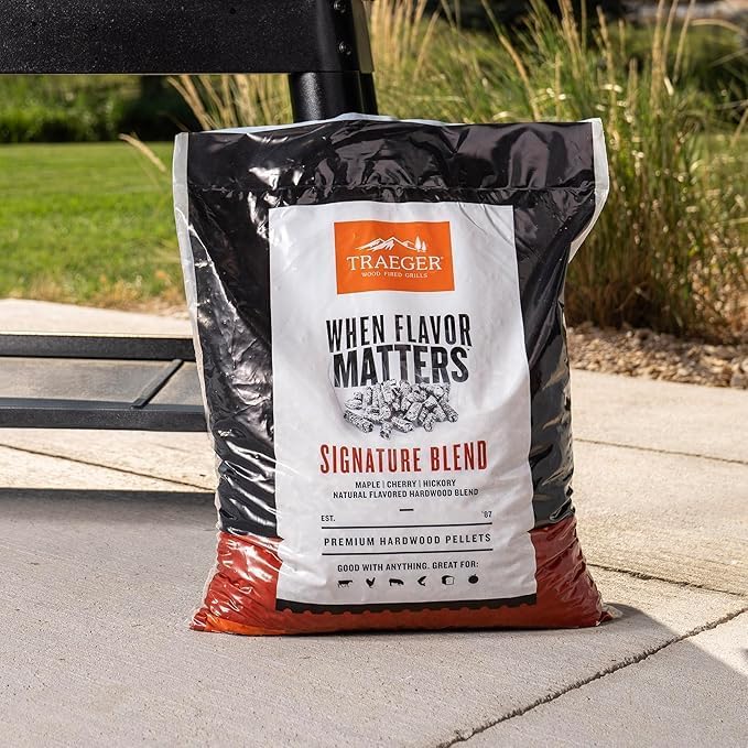 TRAEGER Grills Signature Blend 100% All-Natural Wood Pellets for Smokers and Pellet Grills, BBQ, Bake, Roast, and Grill, 20 lb. Bag - Image 2